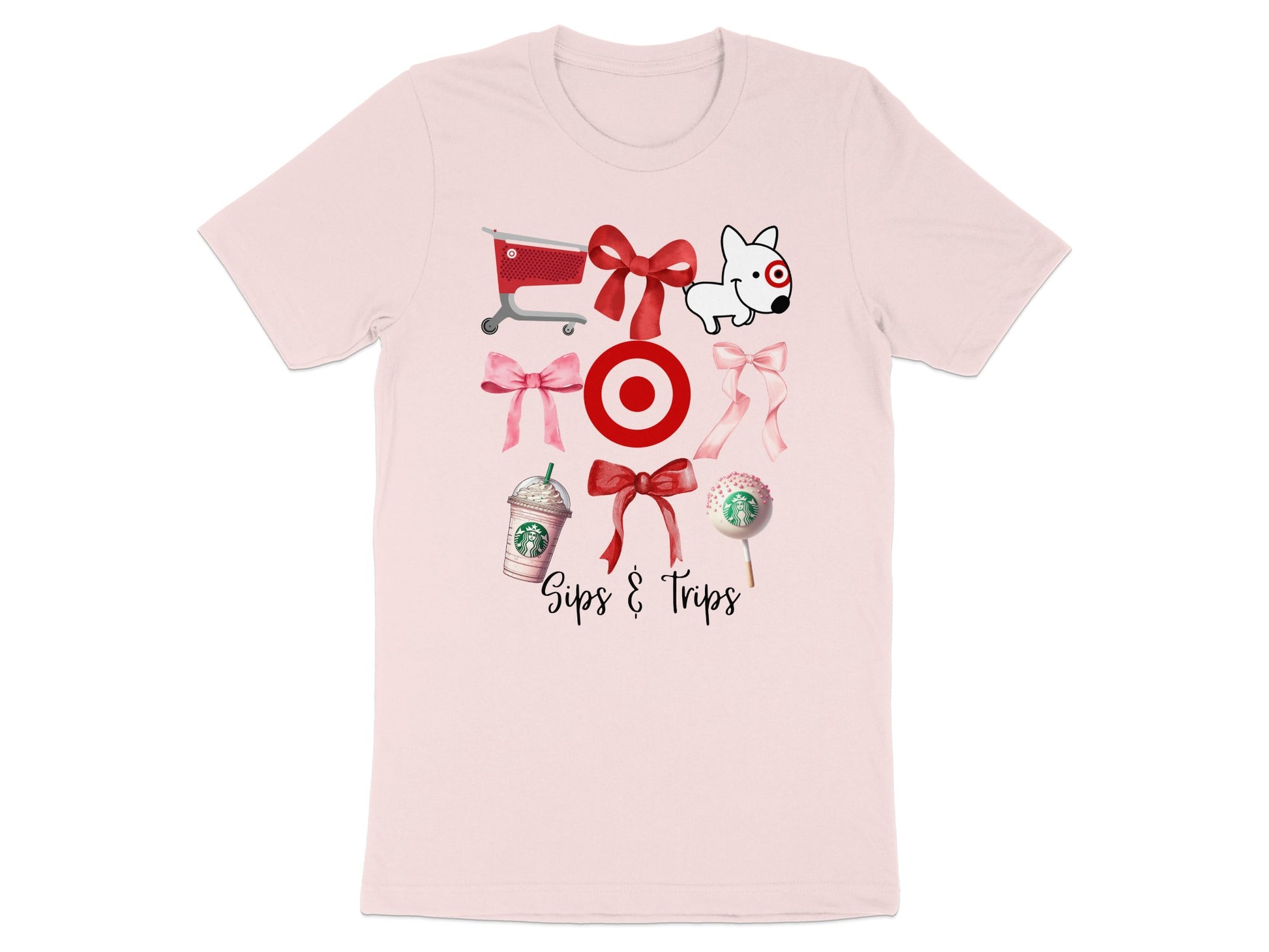 Sips Trips Cartoon Graphic Printed Casual T-shirt product